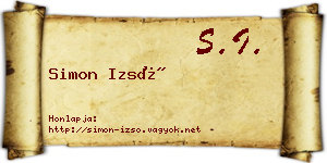 Simon Izsó névjegykártya